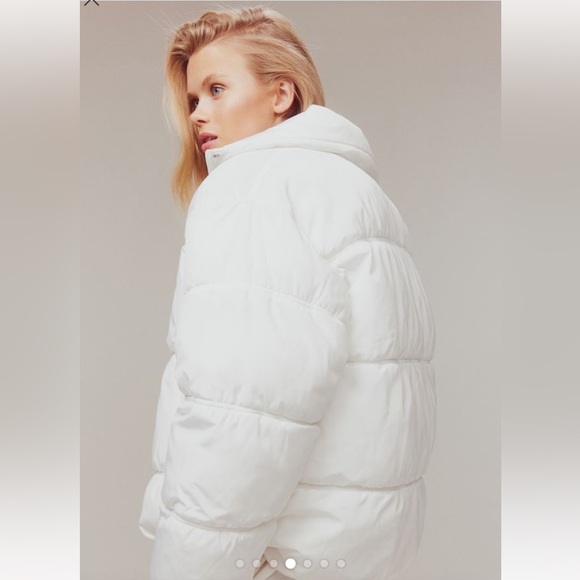 NWT • H&M • White Zip Up Puffer Coat - Picture 7 of 12
